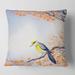 Designart 'Beautiful Blue Bird On Flowering Branch II' Traditional Printed Throw Pillow