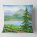 Designart 'Landscape Spruce Near The Trail On A Hill' Traditional Printed Throw Pillow