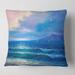 Designart 'Morning Sunlight On The Sea Waves I' Nautical & Coastal Printed Throw Pillow