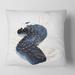 Designart 'Classic Blue Square Underwater Marine Life' Farmhouse Printed Throw Pillow