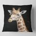 Designart 'Close Up Portrait Of A Giraffe III' Farmhouse Printed Throw Pillow