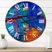 Designart 'Boats Resting On The Water During Warm Sunset I' Nautical & Coastal wall clock