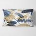 Designart 'Abstract Pattern With Dark Blue & Golden Textures' Modern Printed Throw Pillow