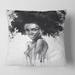 Designart 'Monochrome Portrait of African American Woman III' Modern Printed Throw Pillow