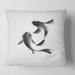 Designart 'Monochrome Vintage Fish II' Nautical & Coastal Printed Throw Pillow