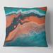 Designart 'Abstract Marble Composition In Blue and Orange VI' Modern Printed Throw Pillow
