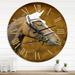 Designart 'Portrait Of Brown Horse With White Ears' Farmhouse wall clock