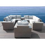 LSI Chelsea Grey 13-piece Conversation Patio Sofa Set With Cushions