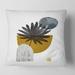 Designart 'Tropical Palm Leaf & Abstract Geometry Shapes I' Modern Printed Throw Pillow