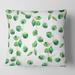 Designart 'Tropical Green Leaves Patern' Tropical Printed Throw Pillow