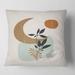 Designart 'Abstract Sun & Moon With Minimal Plants' Modern Printed Throw Pillow