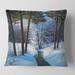 Designart 'Christmas Forest With River and Trees III' Traditional Printed Throw Pillow