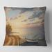 Designart 'Romantic Sunrise By The Sea' Nautical & Coastal Printed Throw Pillow