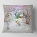 Designart 'Winter VIllage Life' Traditional Printed Throw Pillow