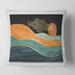 Designart 'Abstract Nature Sea Sky Sun Mountain Landscape' Modern Printed Throw Pillow