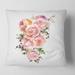 Designart 'Roses Floral Flowers' Traditional Printed Throw Pillow