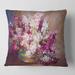 Designart 'Bouquet Of Lilacs Still Life' Traditional Printed Throw Pillow