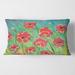 Designart 'Gouache Of Blooming Poppies' Traditional Printed Throw Pillow