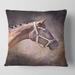 Designart 'Portrait Of Brown Horse' Farmhouse Printed Throw Pillow