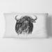 Designart 'Monochrome Portrait Of Buffalo IV' Farmhouse Printed Throw Pillow