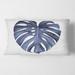 Designart 'Tropical Blue Watercolour Leaves III' Traditional Printed Throw Pillow