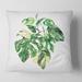 Designart 'Tropical Green Leaves In Summer Times I' Tropical Printed Throw Pillow