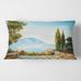 Designart 'Mountains View By The Sea Side' Nautical & Coastal Printed Throw Pillow