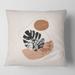 Designart 'Abstract Shapes & Tropical Monstera Leaves' Modern Printed Throw Pillow