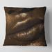 Designart 'Woman Lips With Glitter and Spangle' Modern Printed Throw Pillow