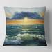 Designart 'Sunset Over The Blue Ocean I' Nautical & Coastal Printed Throw Pillow