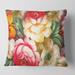 Designart 'Yellow and Red VIntage Flowers' Traditional Printed Throw Pillow