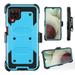FIEWESEY for Samsung Galaxy A12 Case Heavy Duty High Impact Resistant Armor Holster Defender Case with Kickstand+Swivel Belt Clip Holster Built-in Screen Protector for Samsung Galaxy A12(Blue)
