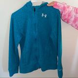 Under Armour Jackets & Coats | Blue Embroidered Under Armour Zip Up Jacket. | Color: Blue/Gray | Size: Xlg