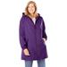 Plus Size Women's Hooded Slicker Raincoat by Woman Within in Radiant Purple (Size L)