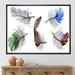 East Urban Home Colorful Boho Feather Set IV - Painting on Canvas Metal in Brown/Gray | 30 H x 40 W x 1.5 D in | Wayfair