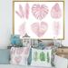 East Urban Home Tropical Watercolour Leaves I - Floater Frame Print on Canvas in Green/Pink/White | 12 H x 20 W x 1 D in | Wayfair