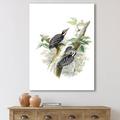 East Urban Home Vintage Birds in the Wild V - Graphic Art on Canvas Metal in Gray/Green | 32 H x 16 W x 1 D in | Wayfair