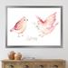 East Urban Home Spring Bird On Blooming Branch w/ Green Leaves - Print on Canvas Metal in Pink | 24 H x 32 W x 1.5 D in | Wayfair