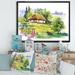 East Urban Home Rural House in Blossoming lands - Painting on Canvas Metal in Green | 16 H x 32 W x 1 D in | Wayfair