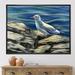 East Urban Home Seagull Birds by the Sea - Painting on Canvas Metal in Blue | 16 H x 32 W x 1 D in | Wayfair C7D254E7D3C34B31ACC46EFFAE452361