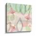 Dakota Fields Blush & Mint Dancing Flowers by Flora Kouta Gallery - Painting on Canvas in Blue/Orange | 18 H x 18 W x 1.5 D in | Wayfair