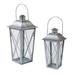 Rosalind Wheeler 2 Piece Metal Tabletop Lantern Set Metal in Gray | 15.9 H x 10.5 W x 10 D in | Wayfair 0B2D2FB54F5E41598EBDD70EA58FD47C