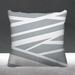 Orren Ellis Kemara Abstract Stripes Indoor/Outdoor Throw Pillow Polyester/Polyfill blend in Gray | 16 H x 16 W x 4 D in | Wayfair