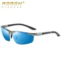 AOrepository-Lunettes de soleil polarisées pour hommes lunettes de soleil à monture en aluminium