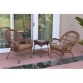 W00210-2-CES007 3 Piece Santa Maria Honey Wicker Chair Set Brown Cushion