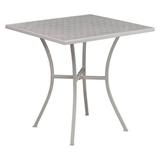 Flash Furniture Oia Commercial Grade 28 Square Light Gray Indoor-Outdoor Steel Patio Table