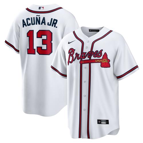 Atlanta Braves Nike Offizielle Replica Heim Trikot - Herren mit Aufdruck Acuna Jr. 13