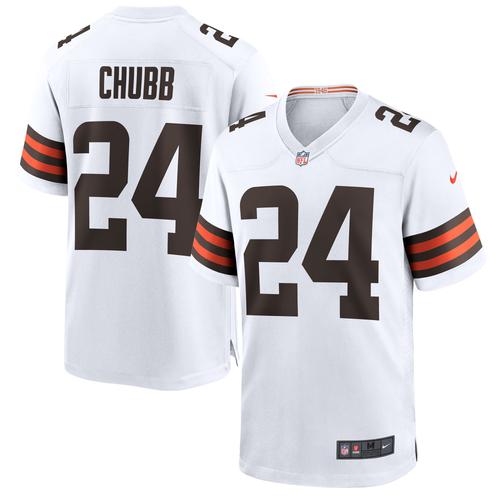 Cleveland Browns Nike Auswärtsspieltrikot - Weiß - Nick Chubb - Herren