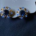 Anthropologie Jewelry | Anthropologie Blue Stone Post Earrings | Color: Blue/Gold | Size: Os