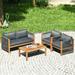 Gymax 4PCS Acacia Wood Outdoor Patio Furniture Set Cushioned Sofa - See Details